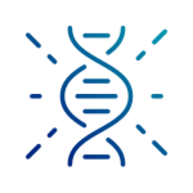 Blue icon illustrating genomics application
